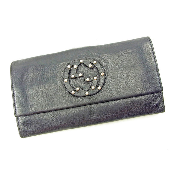 Gucci Wallet black leather long GG - Picture 1 of 6